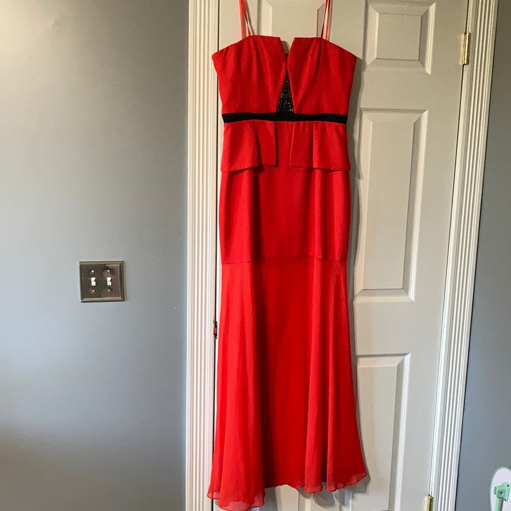 BCBGmaxazria Caitlyn Strapless Embellished-bodice Gown Formal Dress. Size 12